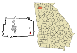 Gordon County Georgia Incorporated and Unincorporated areas Fairmount Highlighted